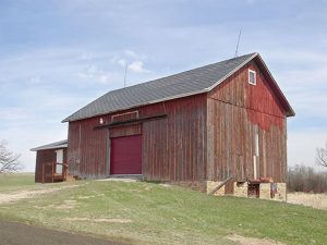 shed with TracRite roll up door