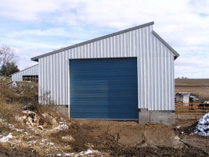 shed with TracRite roll up door