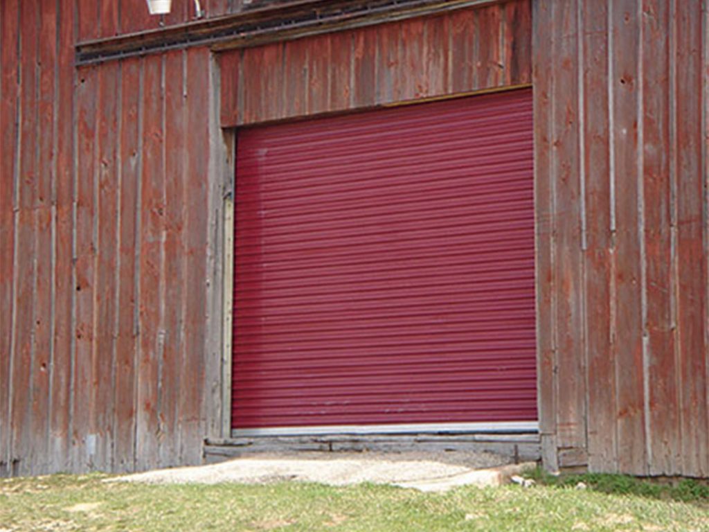 shed with TracRite roll up door