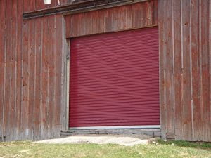 shed with TracRite roll up door