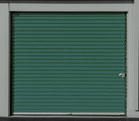 teal door